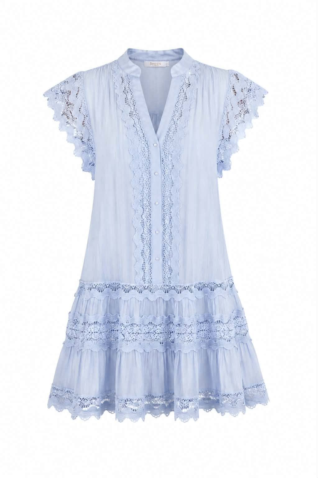 Žydra nėriniuota - suknelė - Image 4