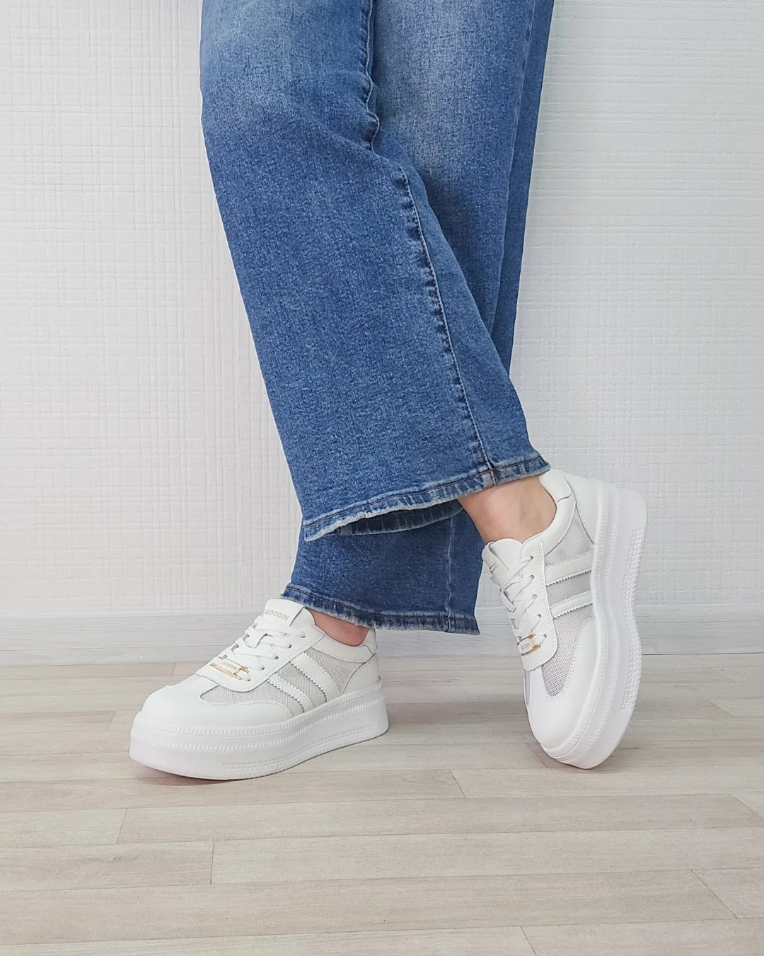 Natūralios odos avalynė- Goodin White - Image 3